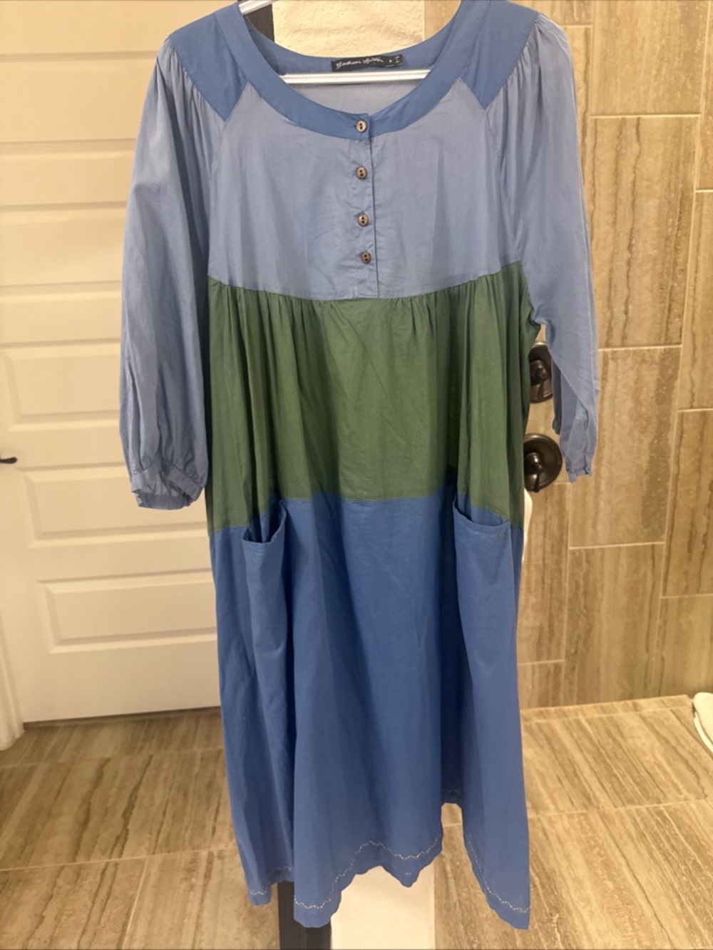 Gudrun Sjödén Colorblock Organic cotton Midi Dress Size Medium